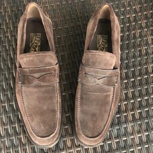 Dark Brown Ferragamo Penny Loafers